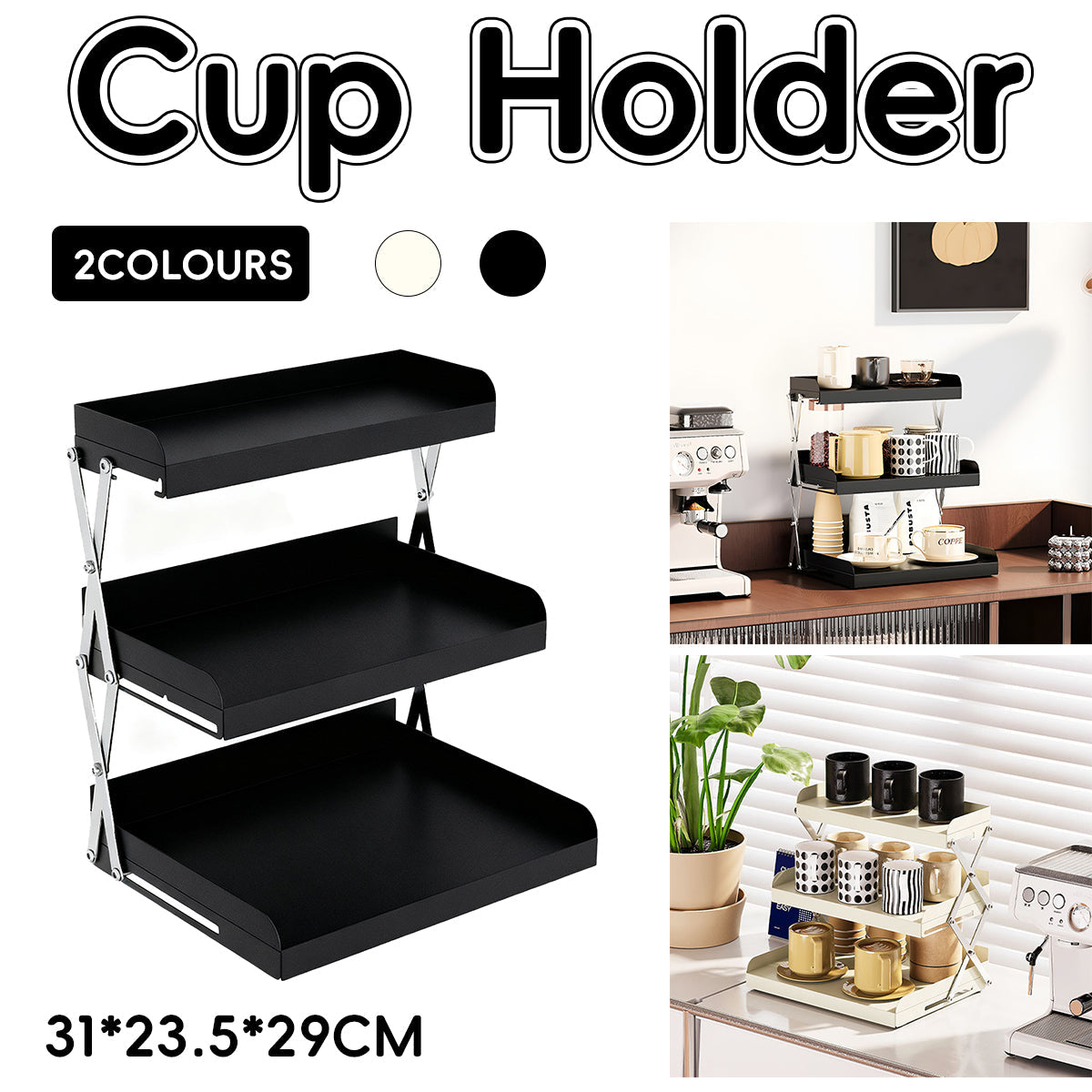 3 Tier Collapsible Cup Rack for Beverage Service – Product View 2