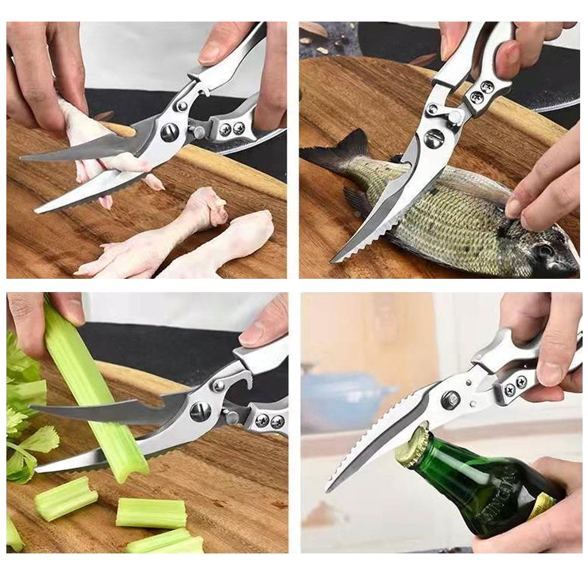 Stainless Steel Kitchen Scissors Multipurpose Sharp Utility Shears with Cover