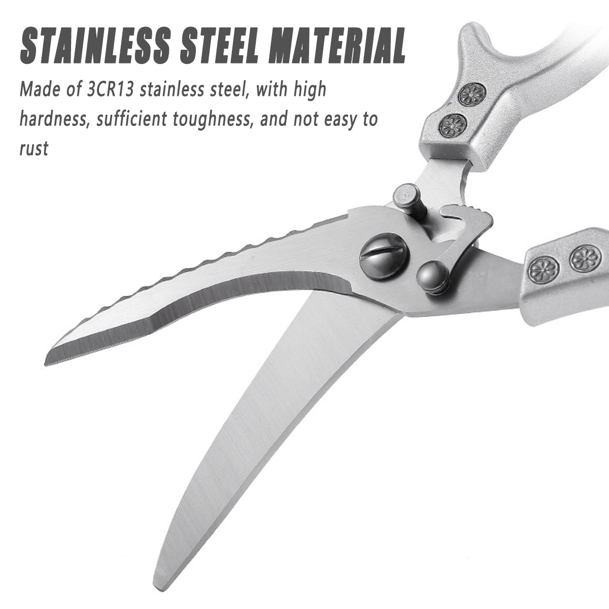 Stainless Steel Kitchen Scissors Multipurpose Sharp Utility Shears with Cover