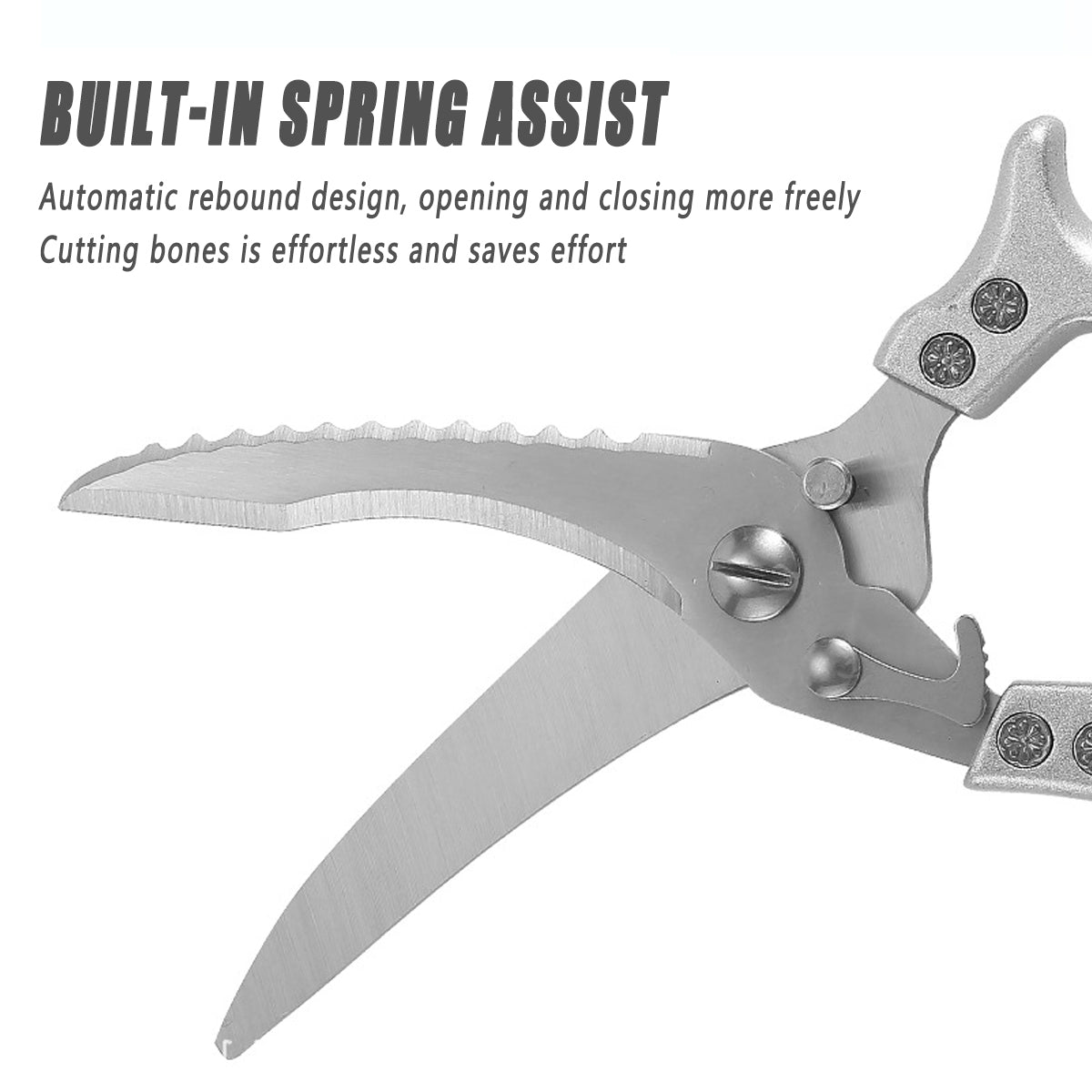 Stainless Steel Kitchen Scissors Multipurpose Sharp Utility Shears with Cover