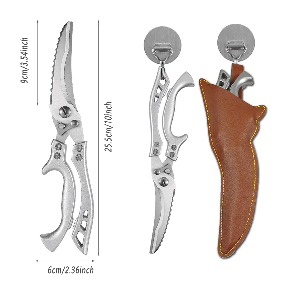 Stainless Steel Kitchen Scissors Multipurpose Sharp Utility Shears with Cover