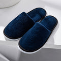 Custom branding reference – Lanrui Series – Slippers – Navy. Final design subject to quotation.