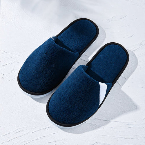 Custom Hotel Slippers – Lanrui – navy ribbon