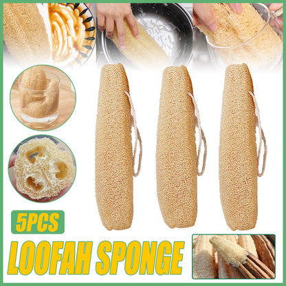 5Pcs Natural Loofah Luffa Loofa Exfoliating Shower Sponge Body Bath Scrubbers AU