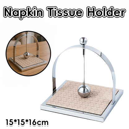 Stainless Steel Square Tabletop Tissue Holder for Kitchen Cafe Restaurant