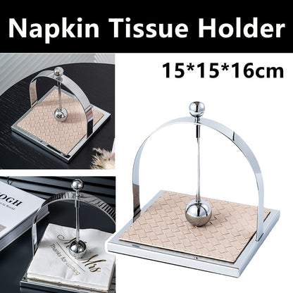 Stainless Steel Square Tabletop Tissue Holder for Kitchen Cafe Restaurant