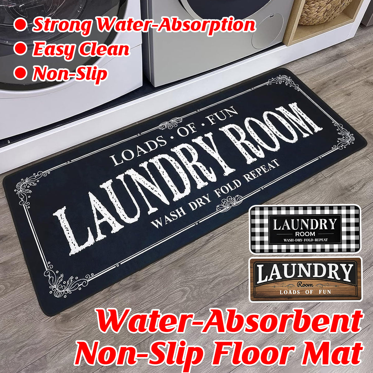 Absorbent Non Slip Mat Graffiti Letter Printed Rug for Bedroom and Entryway AU