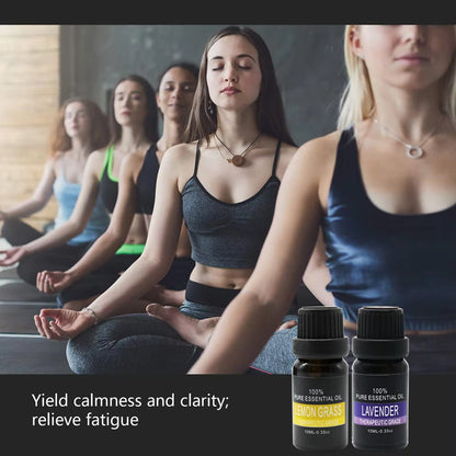 Essential Oil Set 6 Bottles Plant Aromatherapy Oils Natural Scent for Diffuser
