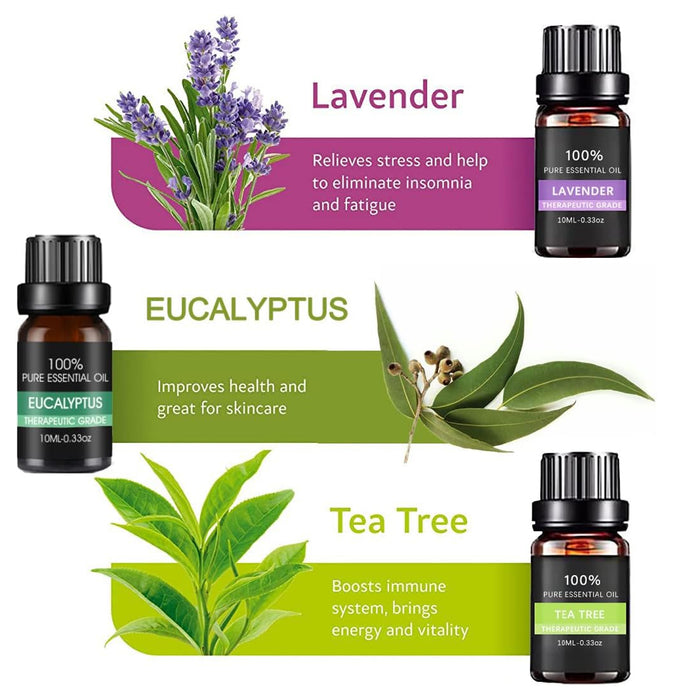 6 Pcs Essential Oils with 10ml Amber Bottles