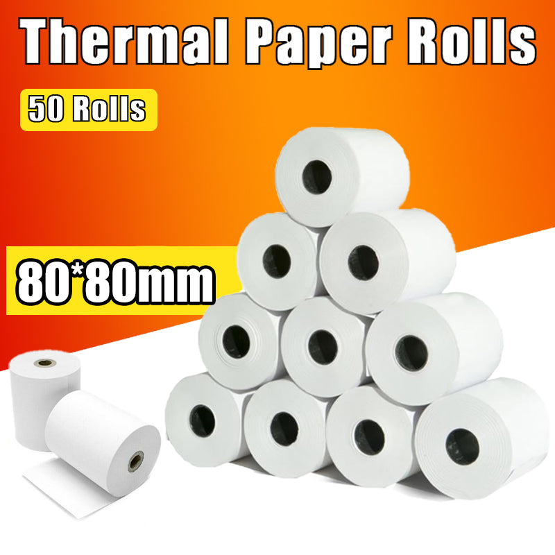 50 Rolls 80x80mm Thermal Paper for Cash Register POS Printer