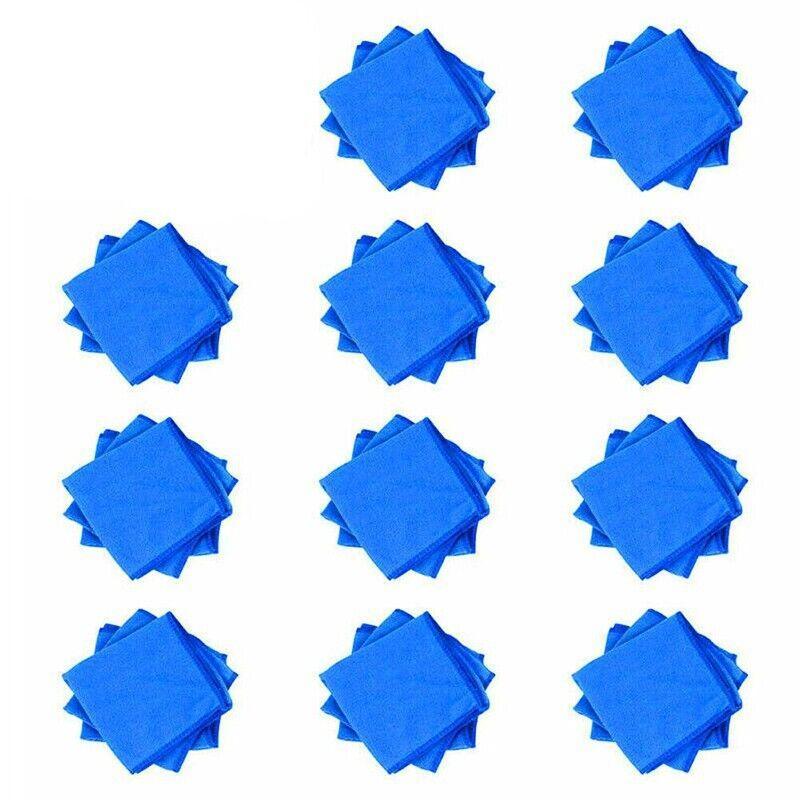 50PCS Blue Microfibre Cloths Car Cleaning Cloth Detailing Towels Washing Duster