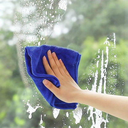 50PCS Blue Microfibre Cloths Car Cleaning Cloth Detailing Towels Washing Duster