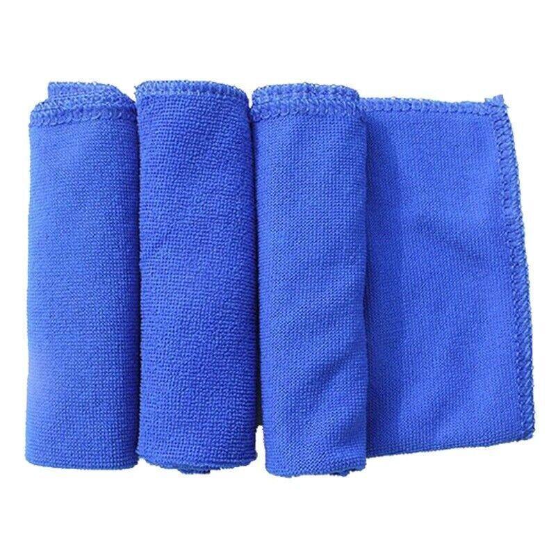 50PCS Blue Microfibre Cloths Car Cleaning Cloth Detailing Towels Washing Duster