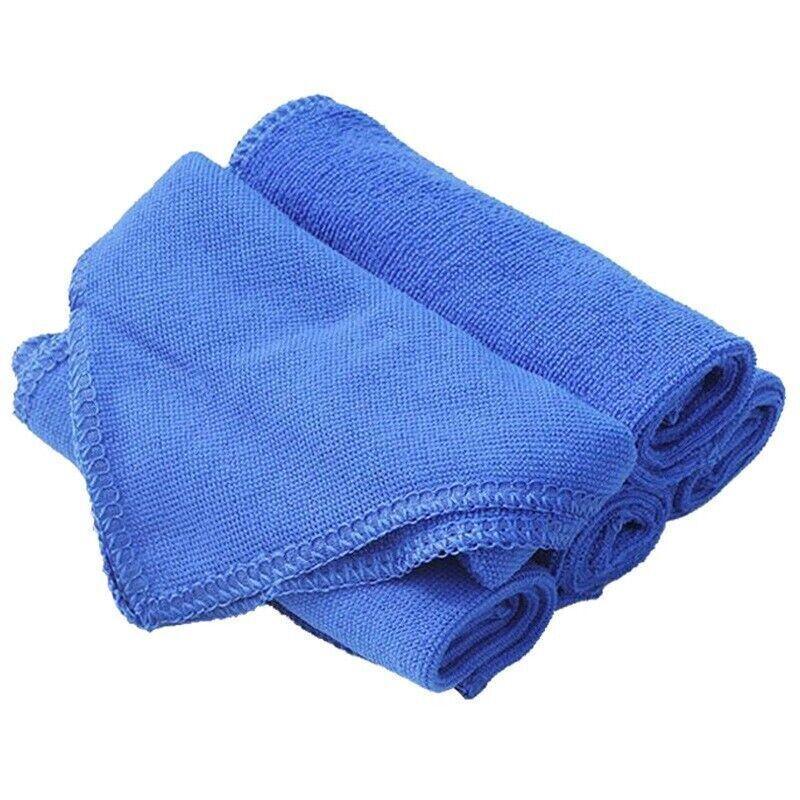 50PCS Blue Microfibre Cloths Car Cleaning Cloth Detailing Towels Washing Duster