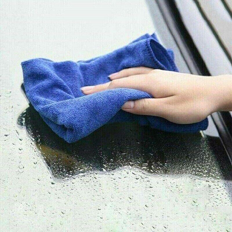 50PCS Blue Microfibre Cloths Car Cleaning Cloth Detailing Towels Washing Duster