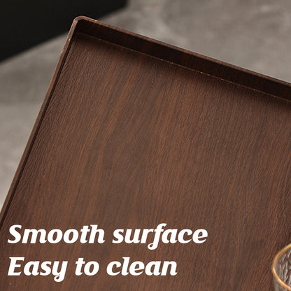 6PCS Rectangular Serving Trays Wood-Grain ABS Anti-Slip Design