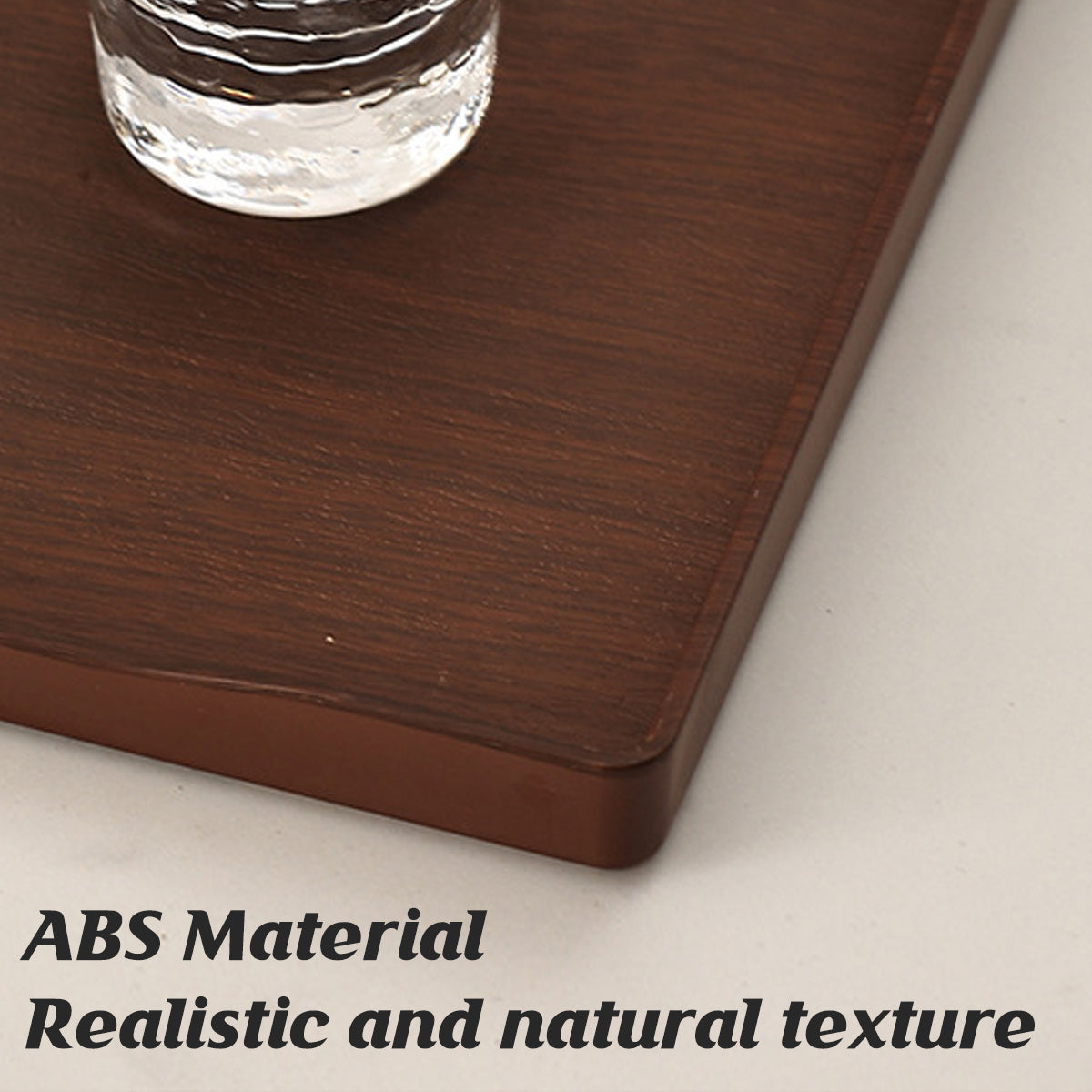 6PCS Rectangular Serving Trays Wood-Grain ABS Anti-Slip Design