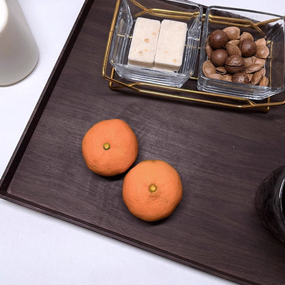 6PCS Rectangular Serving Trays Wood-Grain ABS Anti-Slip Design