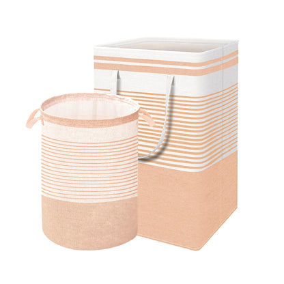 Foldable Canvas Laundry Basket for Dirty Clothes Storage Bag Hamper Organizer