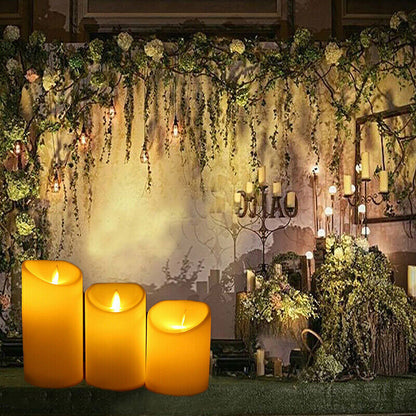 3 Pcs Flameless LED Candle with Moving Dancing Wick Warm White