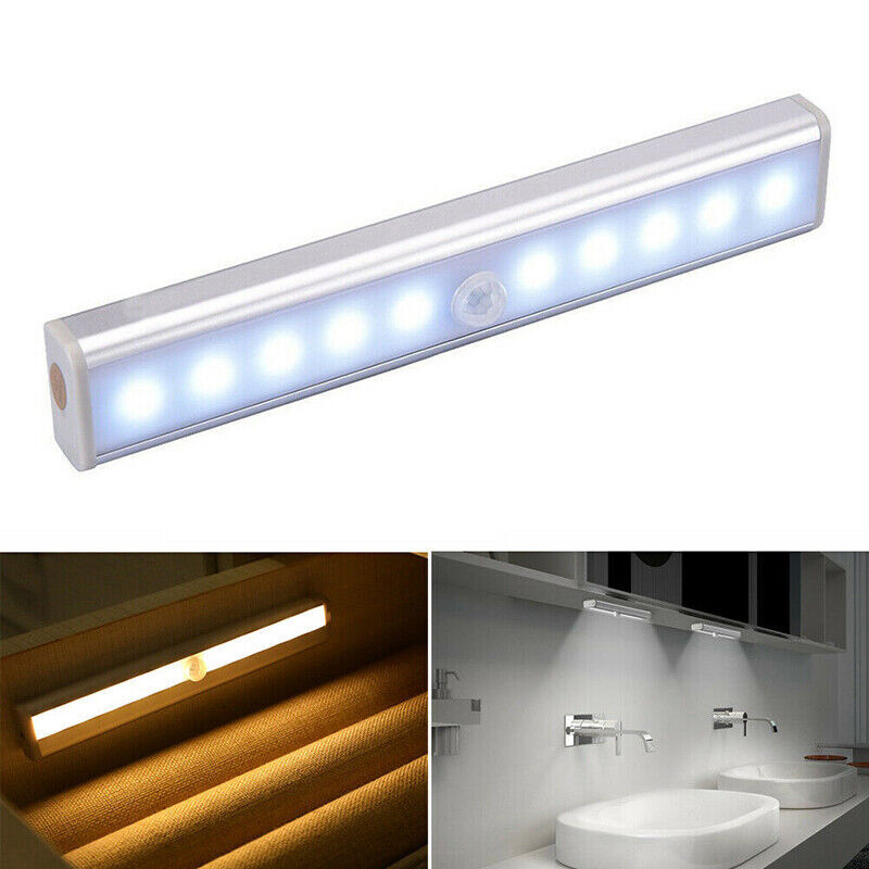 LED Motion Sensor Night Light PIR Cordless Closet Stair Lamp
