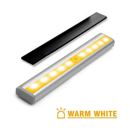 LED Motion Sensor Night Light PIR Cordless Closet Stair Lamp