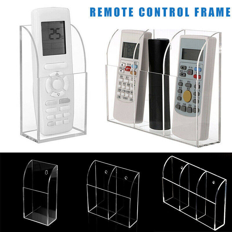 Wall Mount Clear Acrylic Remote Control Holder 3 Size Options