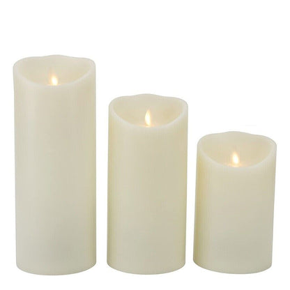 3 Pcs Flameless LED Candle with Moving Dancing Wick Warm White