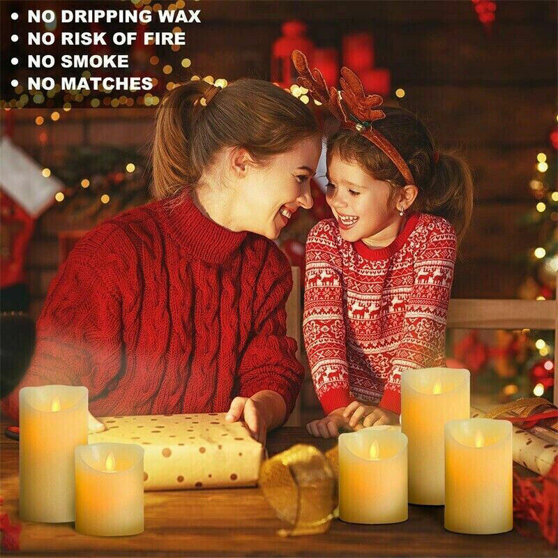 3 Pcs Flameless LED Candle with Moving Dancing Wick Warm White