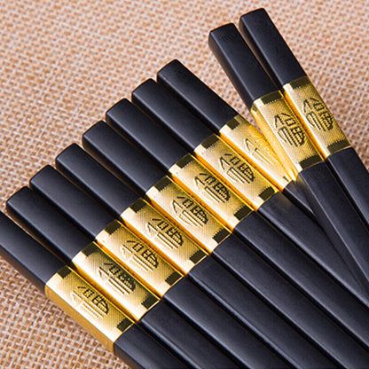 10 Pairs Reusable Alloy Chopsticks Dishwasher Safe Non-Slip