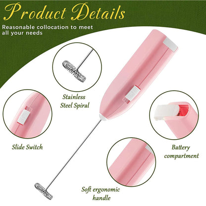 Electric Mini Milk Frother Handheld Whisk Egg Beater for Coffee Kitchen