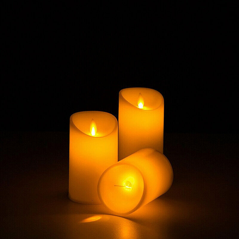 3 Pcs Flameless LED Candle with Moving Dancing Wick Warm White