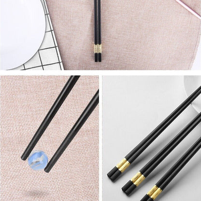 10 Pairs Reusable Alloy Chopsticks Dishwasher Safe Non-Slip