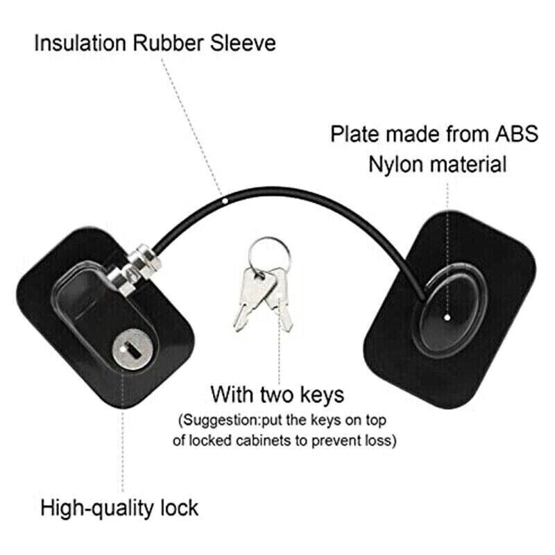 Refrigerator Lock Fridge Cabinet Child Safety Window Door Drawer Latches w/ Keys