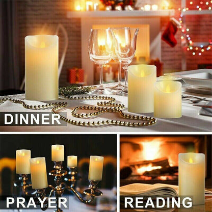 3 Pcs Flameless LED Candle with Moving Dancing Wick Warm White