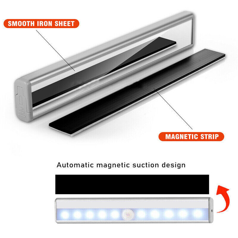 LED Motion Sensor Night Light PIR Cordless Closet Stair Lamp