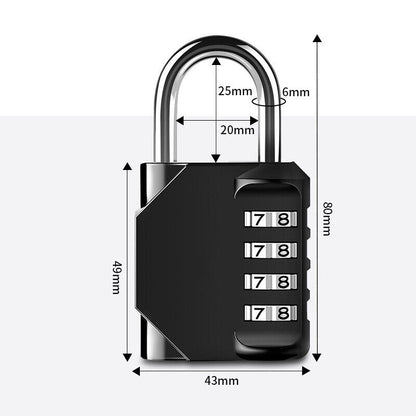 Combination-Lock 4 Digit Outdoor Waterproof Padlock,Gate,Locker,Hasp Number Lock