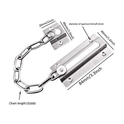 Stainless Steel Security Door Chain Lock Guard Latch Fastener