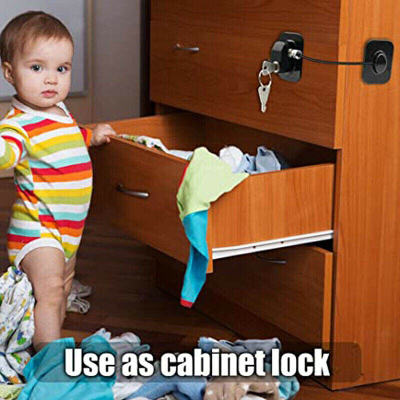 Refrigerator Lock Fridge Cabinet Child Safety Window Door Drawer Latches w/ Keys