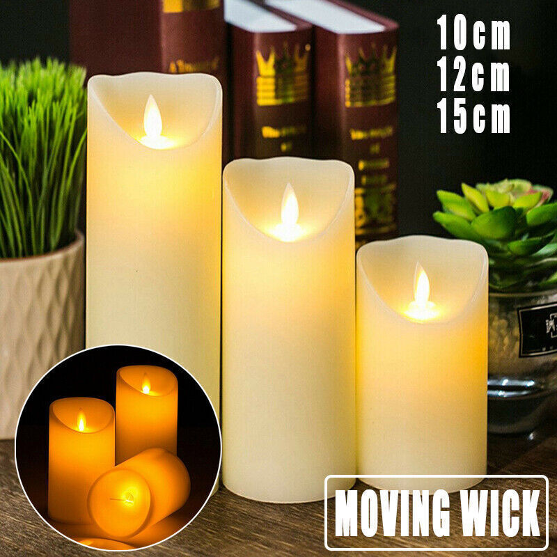 3 Pcs Flameless LED Candle with Moving Dancing Wick Warm White