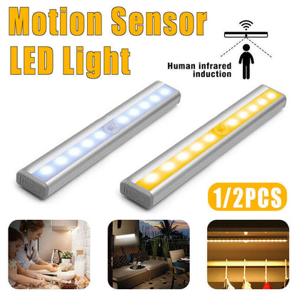 LED Motion Sensor Night Light PIR Cordless Closet Stair Lamp