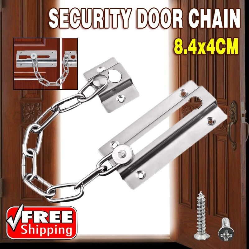 Stainless Steel Security Door Chain Lock Guard Latch Fastener