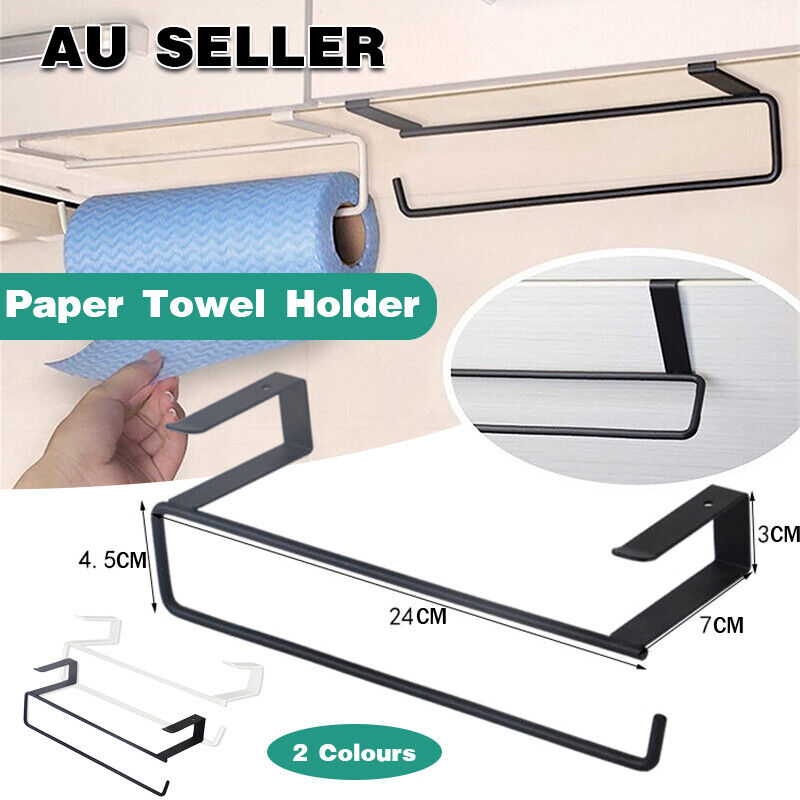 Paper Towel Holder Hanger Rack Under Cabinet Roll Cup Kitchen Shelf Organizer AU