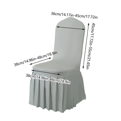 2pcs Pleated Chair Skirt Covers for Hotel Banquet Events