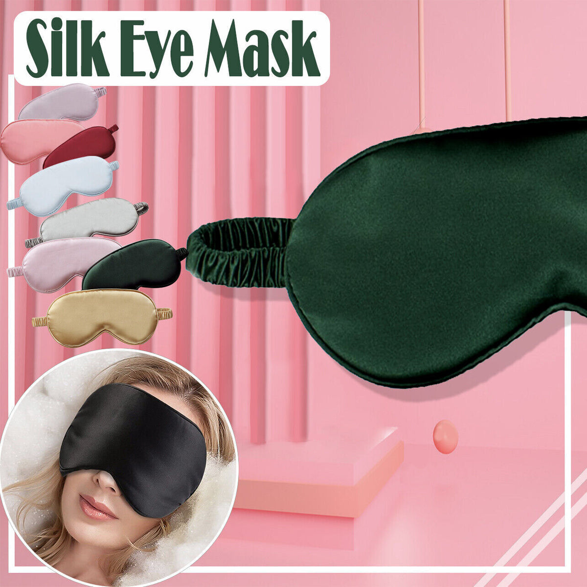 Imitation Silk Sleep Eye Mask in Multiple Options – Product View 11