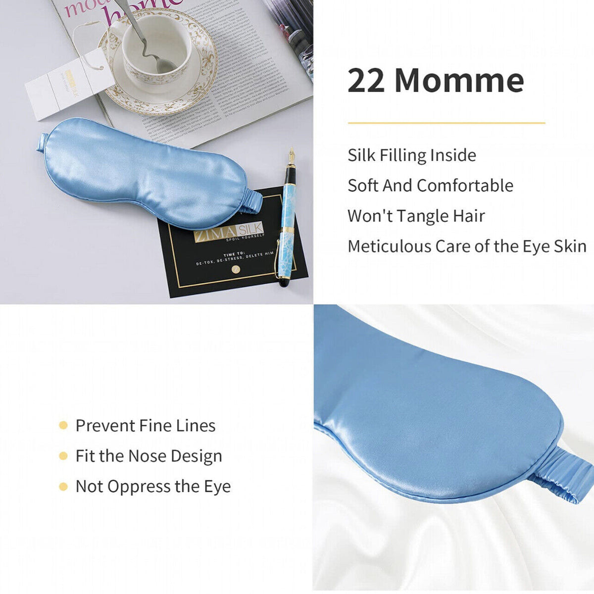 Imitation Silk Sleep Eye Mask in Multiple Options – Product View 8