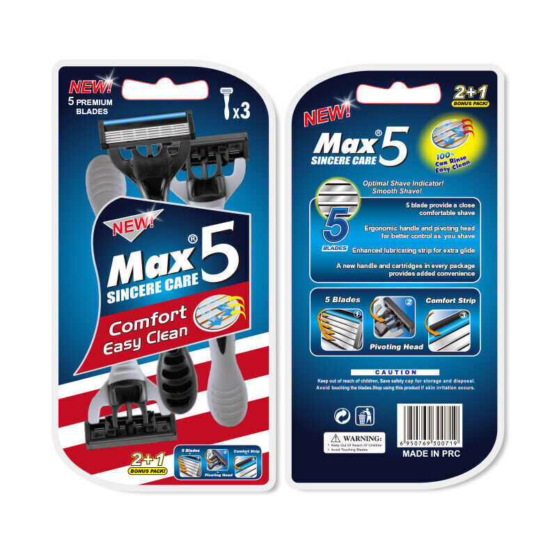 Disposable 5-Blade Guest Razors in 2 Pack Sizes – Product View 6