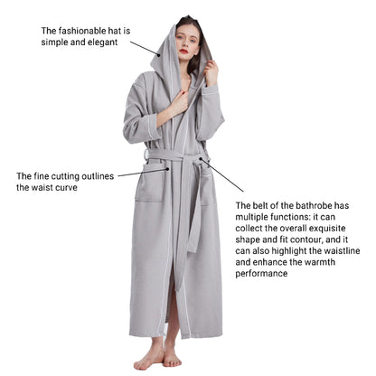 Quick Dry Absorbent Hooded Bathrobe for Home or Hotel