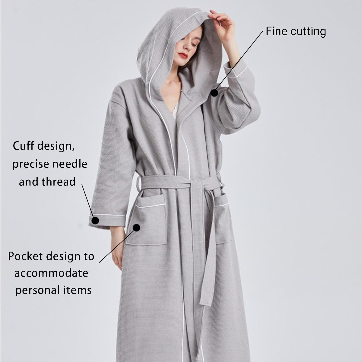 Quick Dry Absorbent Hooded Bathrobe for Home or Hotel