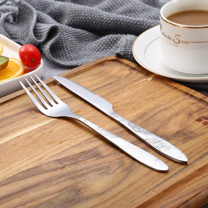 4 Pcs Cutlery Travel Knife Fork Portable Bag Stainless Steel Spoon Chopstick Set
